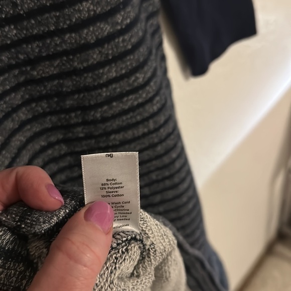 Talbots Navy Nautical Striped French Terry Casual Wear Dress Size Medium Petite - Picture 5 of 5